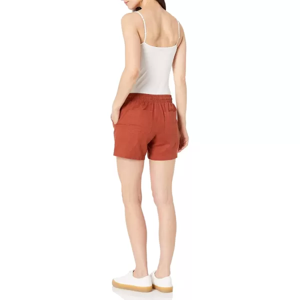 Amazon Essentials Womens 5 Inseam Drawstring Linen Blend Short Available in Plus SizeTerracotta