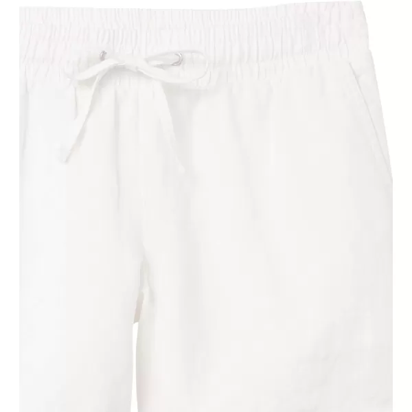 Amazon Essentials Womens 5 Inseam Drawstring Linen Blend Short Available in Plus SizeWhite