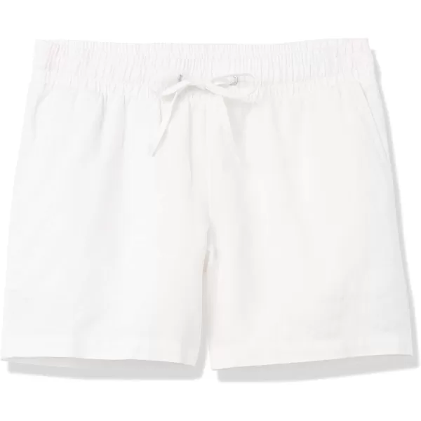 Amazon Essentials Womens 5 Inseam Drawstring Linen Blend Short Available in Plus SizeWhite