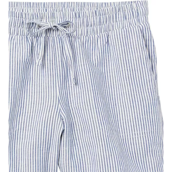 Amazon Essentials Womens 5 Inseam Drawstring Linen Blend Short Available in Plus SizeWhite Stripe