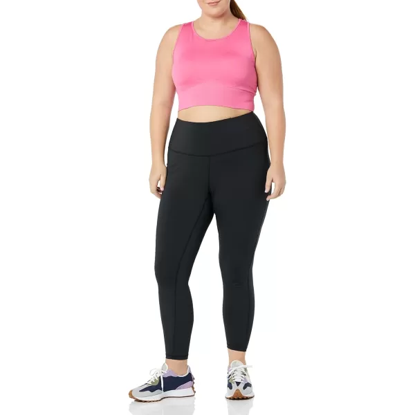 Amazon Essentials Womens Active Low Impact Longline Seamless Sports Bra Available in Plus Size Pack of 22 Hot PinkBlack