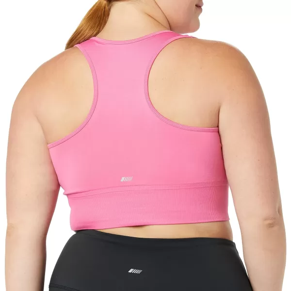 Amazon Essentials Womens Active Low Impact Longline Seamless Sports Bra Available in Plus Size Pack of 22 Hot PinkBlack