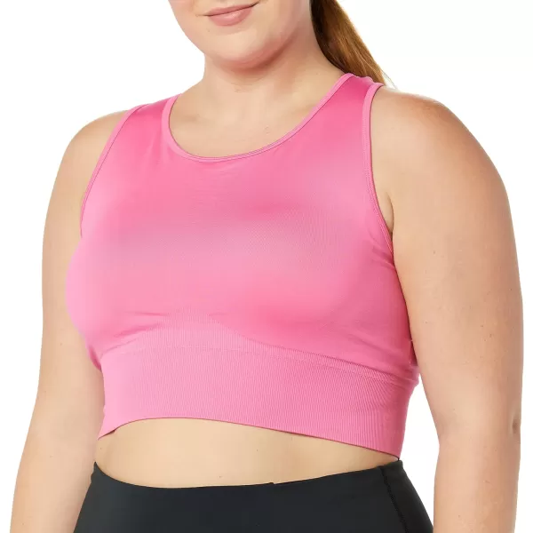 Amazon Essentials Womens Active Low Impact Longline Seamless Sports Bra Available in Plus Size Pack of 22 Hot PinkBlack