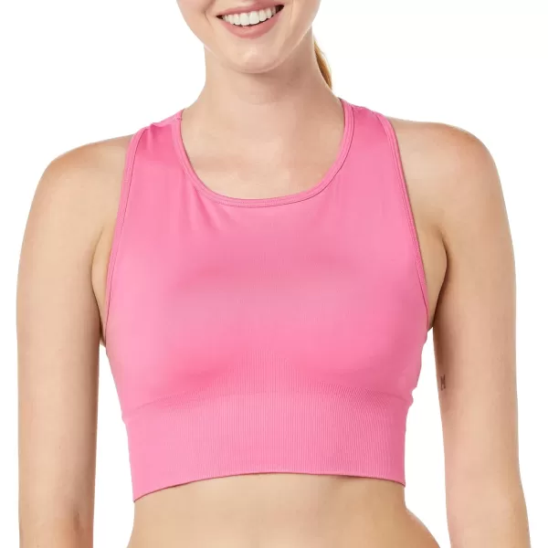 Amazon Essentials Womens Active Low Impact Longline Seamless Sports Bra Available in Plus Size Pack of 22 Light GreyHot Pink