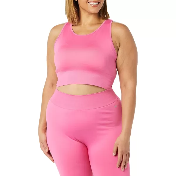 Amazon Essentials Womens Active Low Impact Longline Seamless Sports Bra Available in Plus Size Pack of 22 Light GreyHot Pink