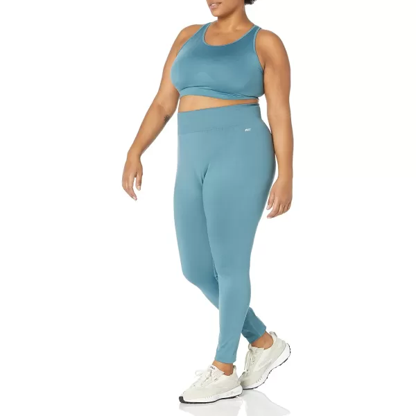 Amazon Essentials Womens Active Low Impact Longline Seamless Sports Bra Available in Plus Size Pack of 22 Teal BlueLight Grey