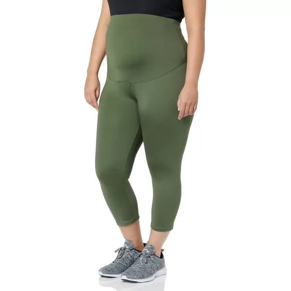 Amazon Essentials Womens Active Sculpt Crop Maternity LeggingsDark Green