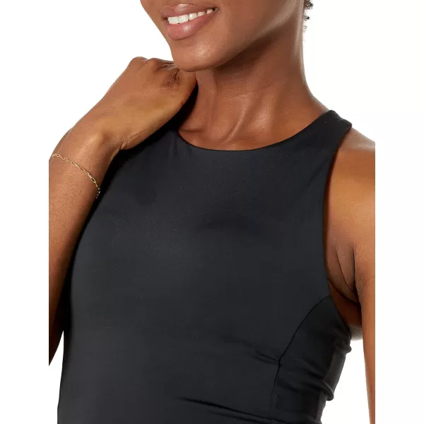 Amazon Essentials Womens Active Sculpt High Neck Racer Back Sports Bra Tank Available in Plus SizeBlack