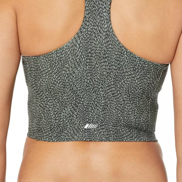 Amazon Essentials Womens Active Sculpt High Neck Racer Back Sports Bra Tank Available in Plus SizeBlack Dots