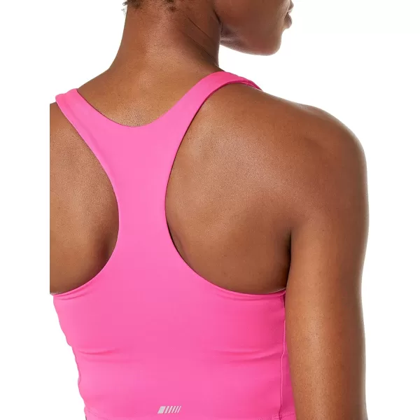 Amazon Essentials Womens Active Sculpt High Neck Racer Back Sports Bra Tank Available in Plus SizeNeon Pink