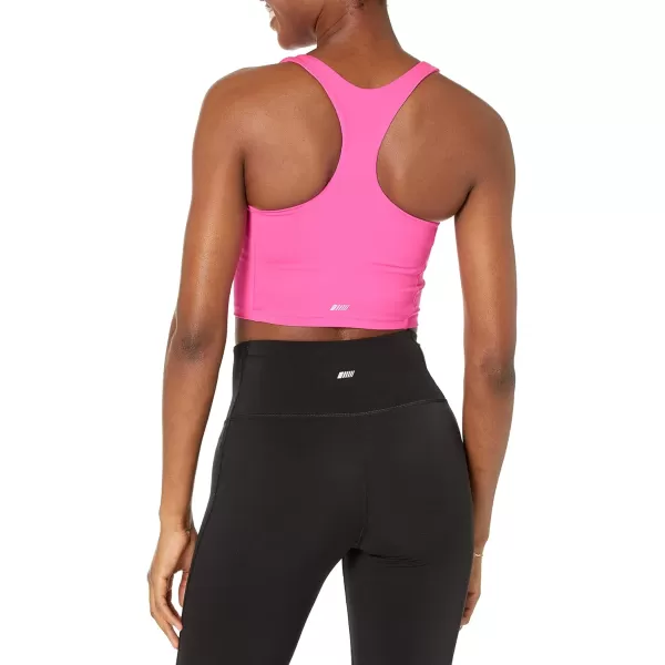 Amazon Essentials Womens Active Sculpt High Neck Racer Back Sports Bra Tank Available in Plus SizeNeon Pink