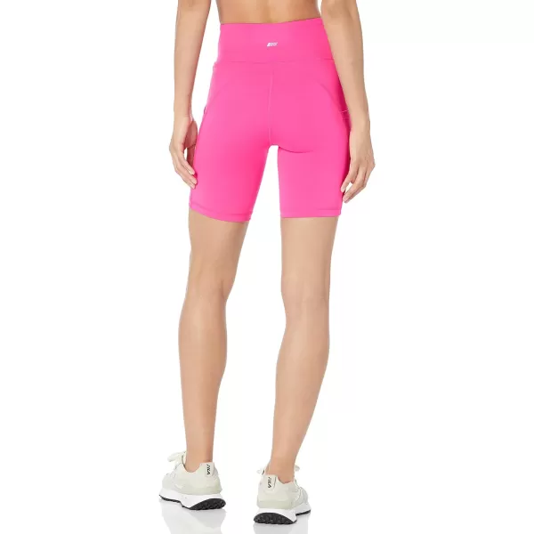 Amazon Essentials Womens Active Sculpt High Rise 7 Bike Shorts with PocketsNeon Pink