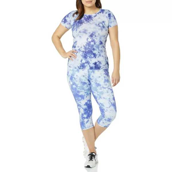 Amazon Essentials Womens Active Sculpt High Rise Capri Legging Available in Plus SizeBlue Sky Print