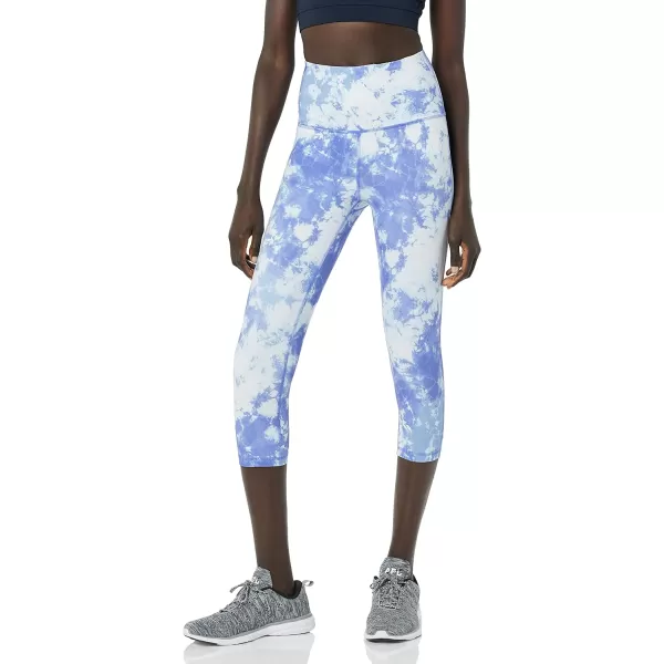 Amazon Essentials Womens Active Sculpt High Rise Capri Legging Available in Plus SizeBlue Sky Print