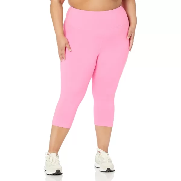 Amazon Essentials Womens Active Sculpt High Rise Capri Legging Available in Plus SizeBright Pink