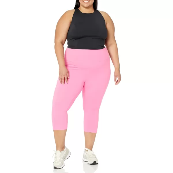 Amazon Essentials Womens Active Sculpt High Rise Capri Legging Available in Plus SizeBright Pink