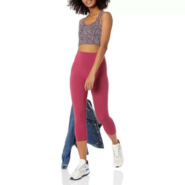 Amazon Essentials Womens Active Sculpt High Rise Capri Legging Available in Plus SizeBurgundy