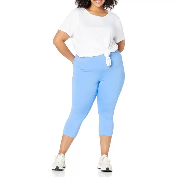 Amazon Essentials Womens Active Sculpt High Rise Capri Legging Available in Plus SizeFrench Blue