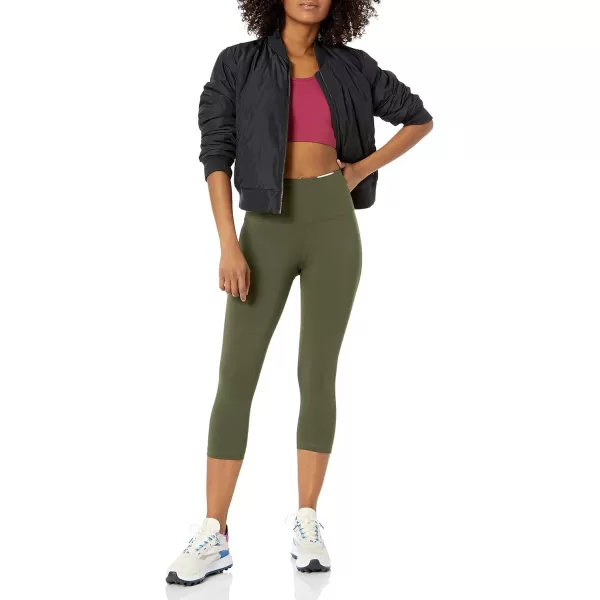 Amazon Essentials Womens Active Sculpt High Rise Capri Legging Available in Plus SizeOlive