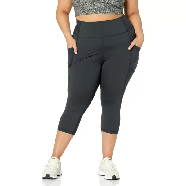 Amazon Essentials Womens Active Sculpt High Rise Capri Legging with Pockets Available in Plus SizeBlack