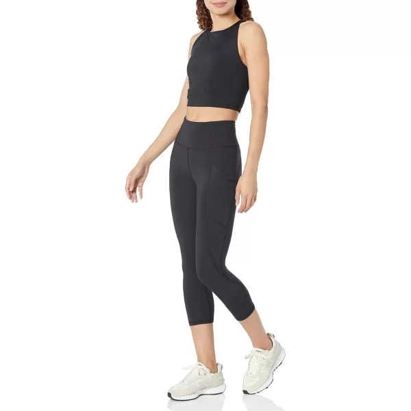 Amazon Essentials Womens Active Sculpt High Rise Capri Legging with Pockets Available in Plus SizeBlack