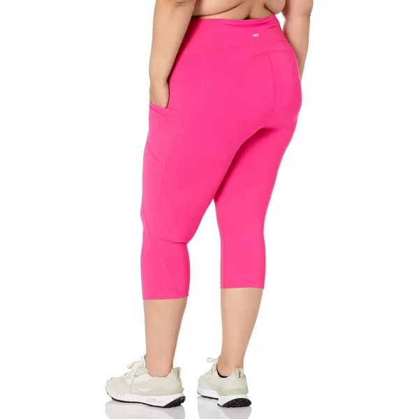 Amazon Essentials Womens Active Sculpt High Rise Capri Legging with Pockets Available in Plus SizeNeon Pink