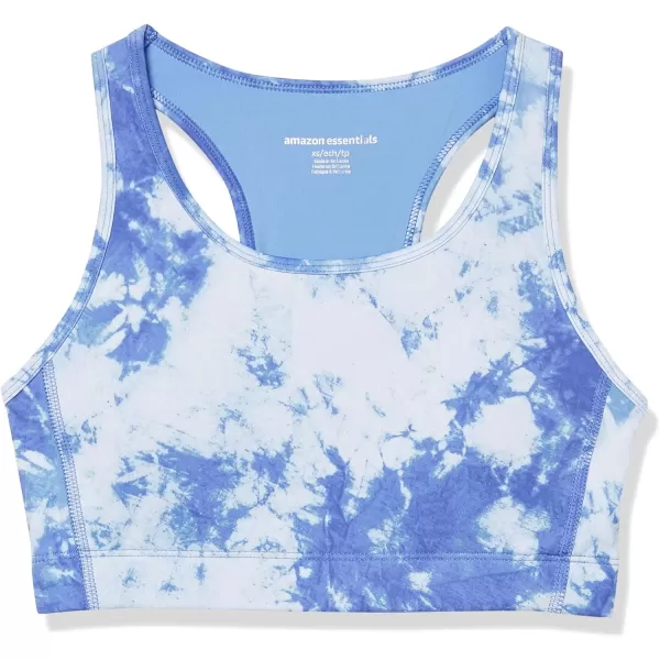 Amazon Essentials Womens Active Sculpt Medium Support Racerback Sports BraBlue Sky Print