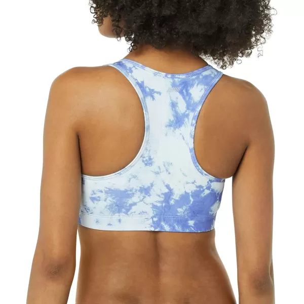 Amazon Essentials Womens Active Sculpt Medium Support Racerback Sports BraBlue Sky Print