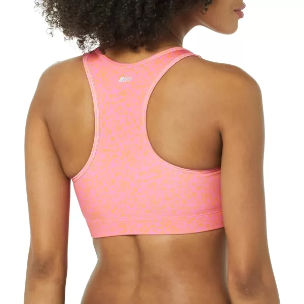 Amazon Essentials Womens Active Sculpt Medium Support Racerback Sports BraPink Abstract Floral