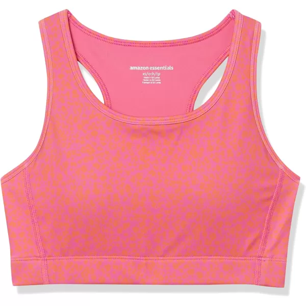 Amazon Essentials Womens Active Sculpt Medium Support Racerback Sports BraPink Abstract Floral