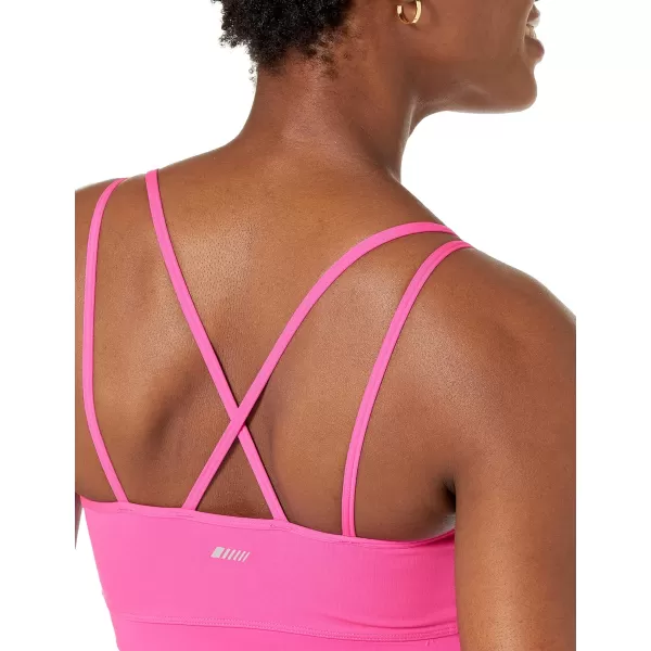 Amazon Essentials Womens Active Sculpt Strappy Back Sports BraNeon Pink