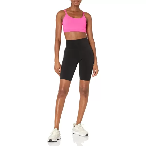 Amazon Essentials Womens Active Sculpt Strappy Back Sports BraNeon Pink