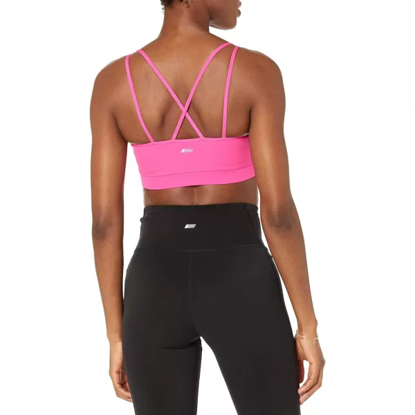 Amazon Essentials Womens Active Sculpt Strappy Back Sports BraNeon Pink