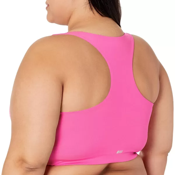 Amazon Essentials Womens Active Sculpt VNeck Sports Bra Available in Plus SizeNeon Pink