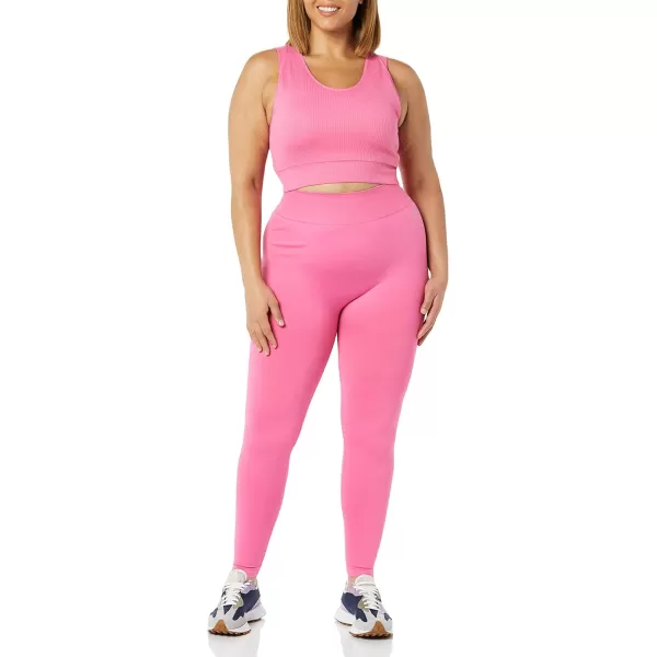 Amazon Essentials Womens Active Seamless Double Layer Sports BraHot Pink