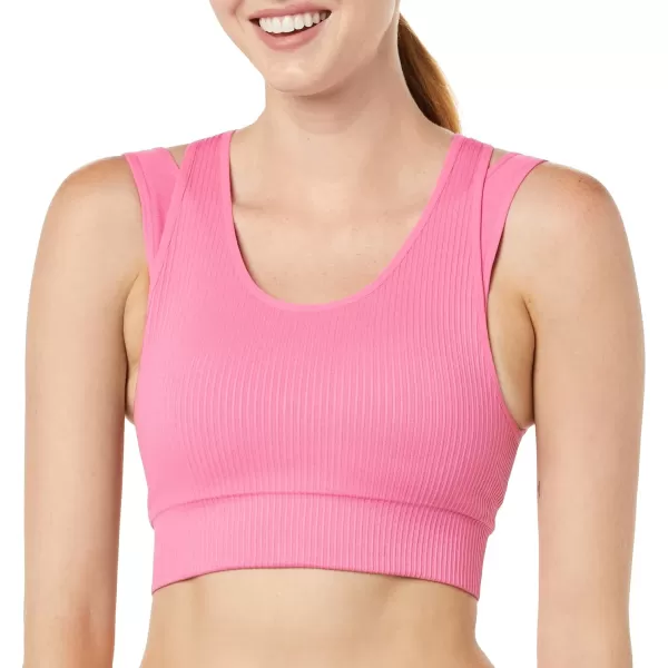 Amazon Essentials Womens Active Seamless Double Layer Sports BraHot Pink