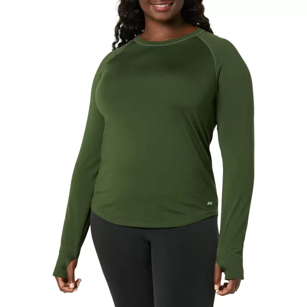 Amazon Essentials Womens Active Seamless LongSleeve TShirtDark Olive