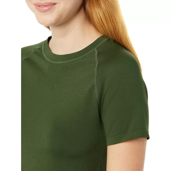 Amazon Essentials Womens Active Seamless SlimFit ShortSleeve TShirtDark Olive