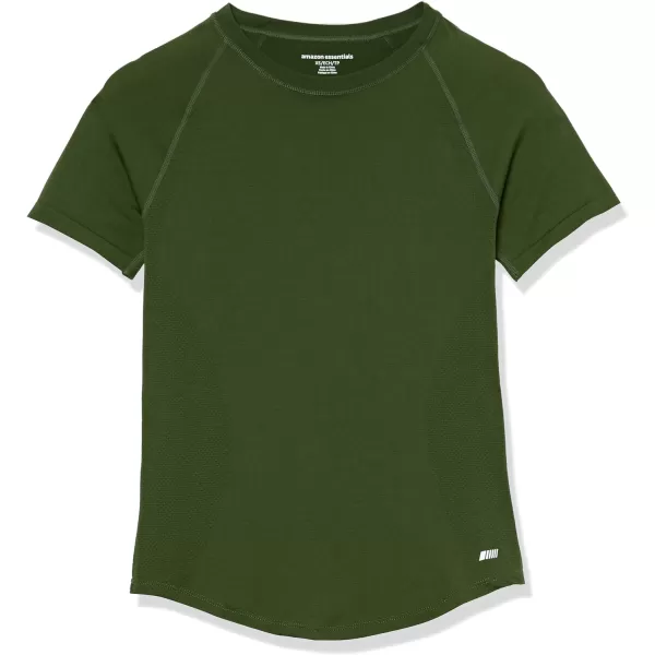 Amazon Essentials Womens Active Seamless SlimFit ShortSleeve TShirtDark Olive