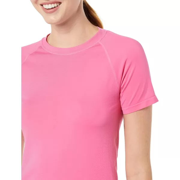 Amazon Essentials Womens Active Seamless SlimFit ShortSleeve TShirtHot Pink