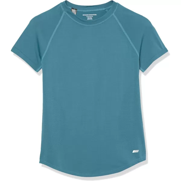 Amazon Essentials Womens Active Seamless SlimFit ShortSleeve TShirtTeal Blue