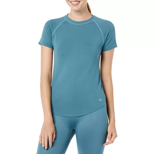 Amazon Essentials Womens Active Seamless SlimFit ShortSleeve TShirtTeal Blue