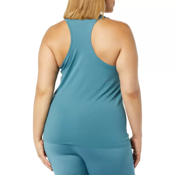 Amazon Essentials Womens Active Seamless StandardFit Racerback Tank Pack of 2Teal BlueLight Grey