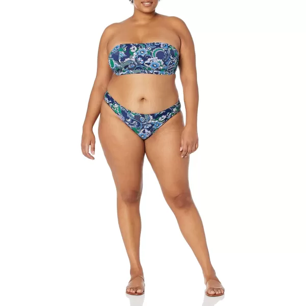 Amazon Essentials Womens Bandeau Swim Top Available in Plus SizeDeep Blue Paisley