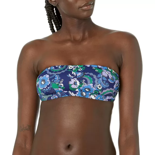 Amazon Essentials Womens Bandeau Swim Top Available in Plus SizeDeep Blue Paisley