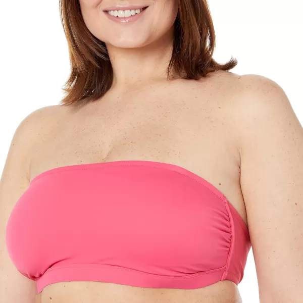 Amazon Essentials Womens Bandeau Swim Top Available in Plus SizeHot Pink