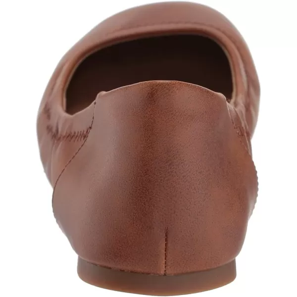 Amazon Essentials Womens Belice Ballet FlatChestnut Brown Faux Leather
