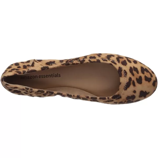 Amazon Essentials Womens Belice Ballet FlatLight Brown Leopard