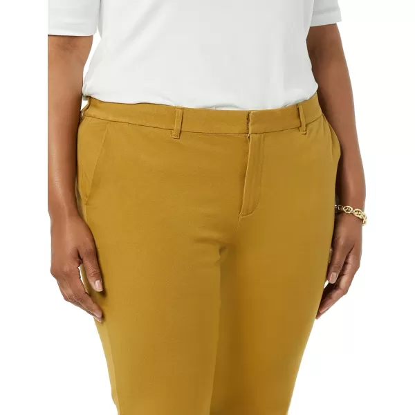 Amazon Essentials Womens BiStretch Full Length Straight Leg PantDark Camel