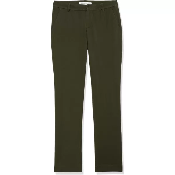 Amazon Essentials Womens BiStretch Full Length Straight Leg PantDark Green